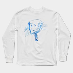 Smiley Face Kids Drawing Long Sleeve T-Shirt